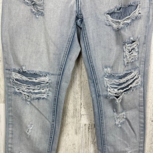 One Teaspoon Anthropologie denim jeans distressed wrecked boyfriend blue size 27 - Picture 3 of 10